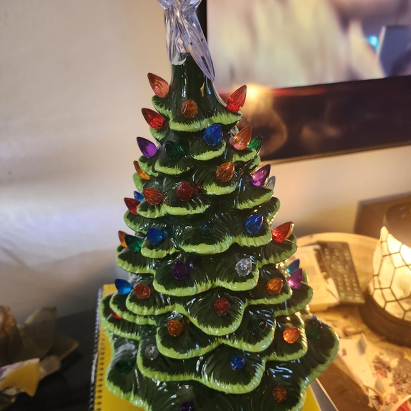 Ceramic Christmas Tree with Multicolor Lights Up Working